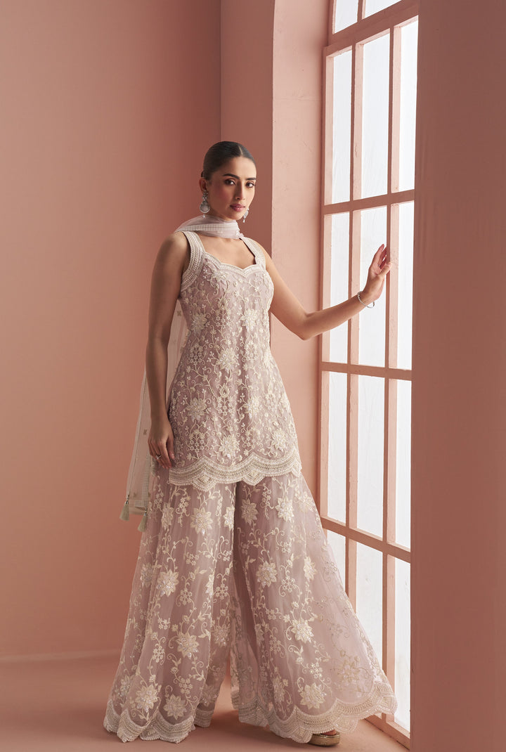 roka partywear classic net suit in pink