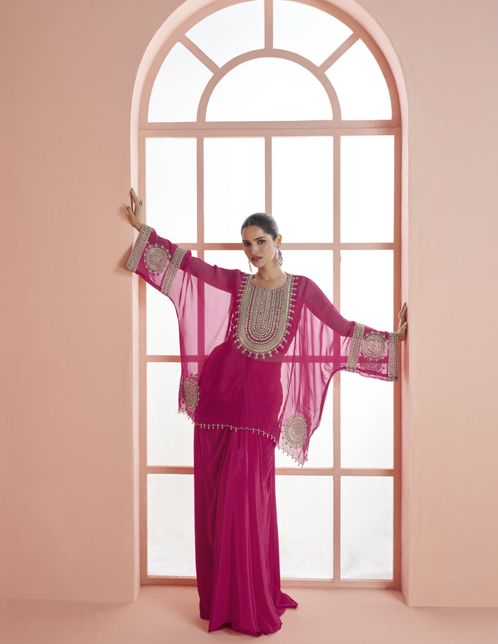 celeb style trendy suit with heavy embroidery on yoke and sleeves