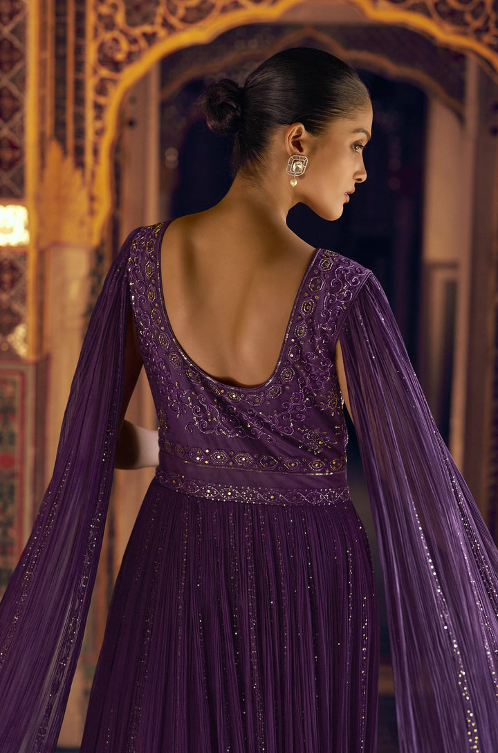 all occasions wear crushed silk long anarkali 