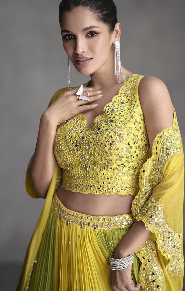 indo wetern partywear in yellow