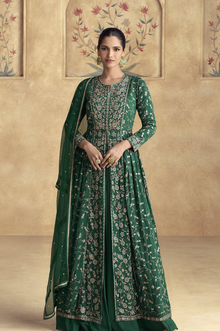 mehndi wear anarkali set in green