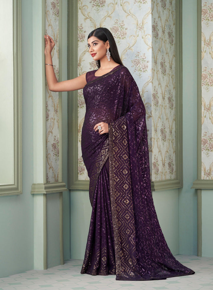 Party Wear Designer Sari - Fashion Nation
