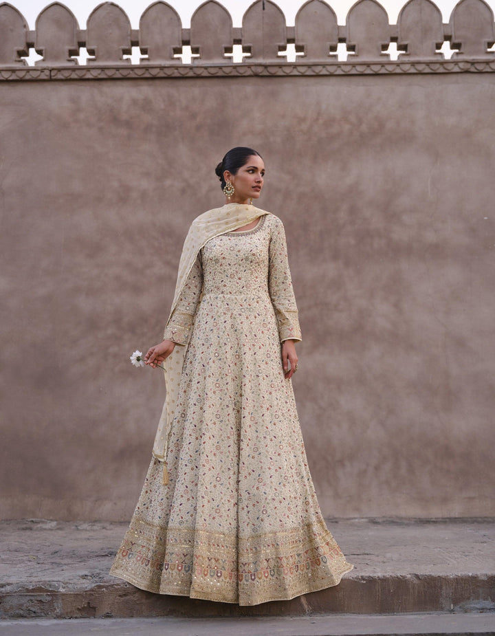 Partywear Georgette Indo Western Anarkali Gown - Fashion Nation