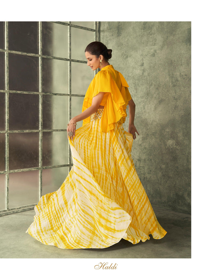 Haldi Party Wear Indo Western Skirt & Top - Fashion Nation