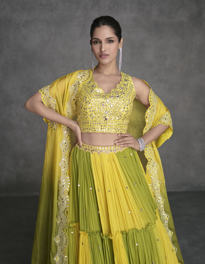 bollywood style cape skirt dress