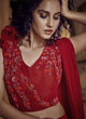 Fiery Indo Western TH062 Designer Cocktail Wear Red Silk Lehenga Style Gown - Fashion Nation