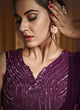 Fabulous Indo Western TH073 Designer Cocktail Wear Purple Silk Lehenga Style Gown - Fashion Nation