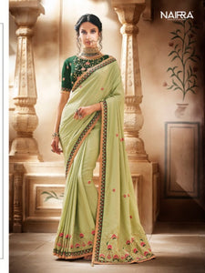 Attractive Nakkashi NAK1056 Designer Pista Green Handloom Silk Saree - Fashion Nation