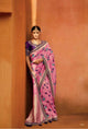 Finest KIM1083 Bridal Pink Purple Banarasi Silk Saree - Fashion Nation