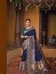 Finest Kajal Aggarwal KIM1115 Bridal Blue Silk Saree - Fashion Nation