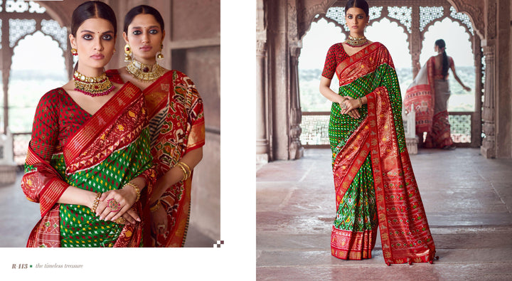 Mehndi Special Designer Patola Saree - Fashion Nation