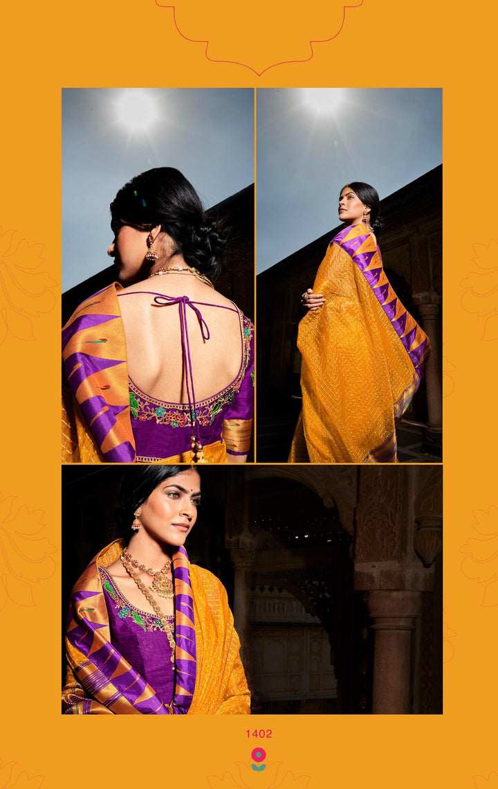 Haldi Party Wear Designer Silk Saree - Fashion Nation