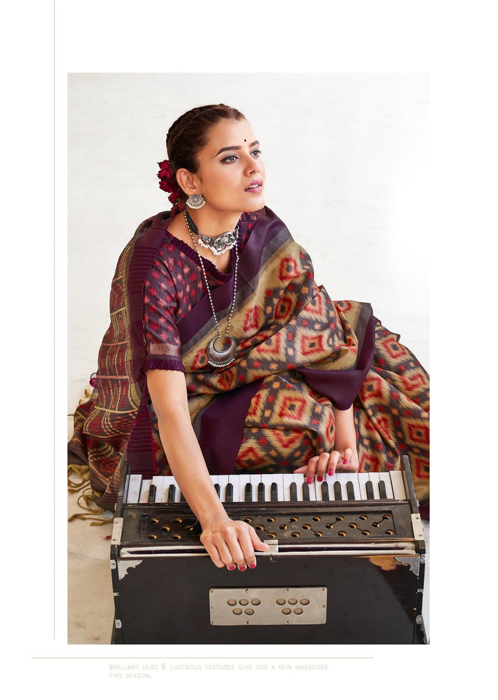 Afternoon Functions Wear Pochampally Silk Saree - Fashion Nation