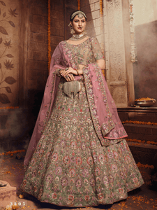 Shaadi Special Light Brown Georgette Indian Lehenga Choli by Fashion Nation
