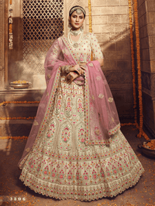 Royal Cream Organza Bridal Lehenga Choli by Fashion Nation