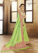 Pretty NAK4091 Nakkashi Green Beige Handloom Silk Saree - Fashion Nation