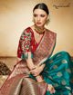 Nakkashi NAK4135 Designer Rama Green Red Silk Jacquard Saree - Fashion Nation