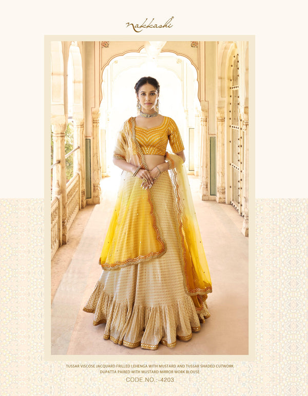 Sangeet Special Nakkashi Jacquard Lehenga Choli - Fashion Nation