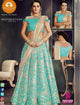 Indo Western MOH4708 Party Wear Blue Beige Silk Lycra Saree Gown - Fashion Nation