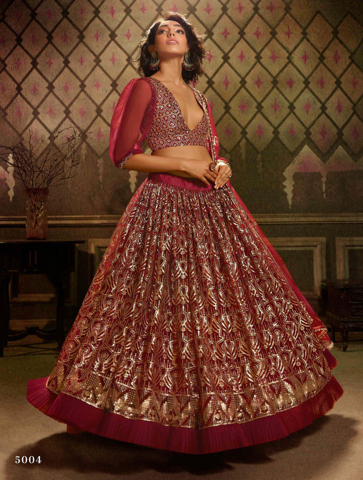 Shaadi Party Maroon Designer Lehenga Choli - Fashion Nation