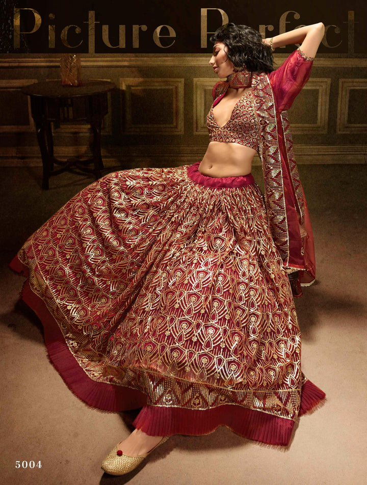 Shaadi Party Maroon Designer Lehenga Choli - Fashion Nation