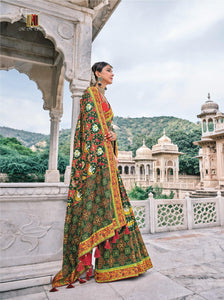 Mehendi Special Bandhej Patola Silk Saree | FashionNation