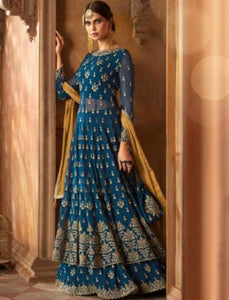 Unique Indo Western GLA59001 Georgette Silk Anarkali Suit - Fashion Nation