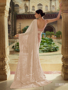 Pastel Brown Net Designer Saree by Fashion Nation @ Best Prices