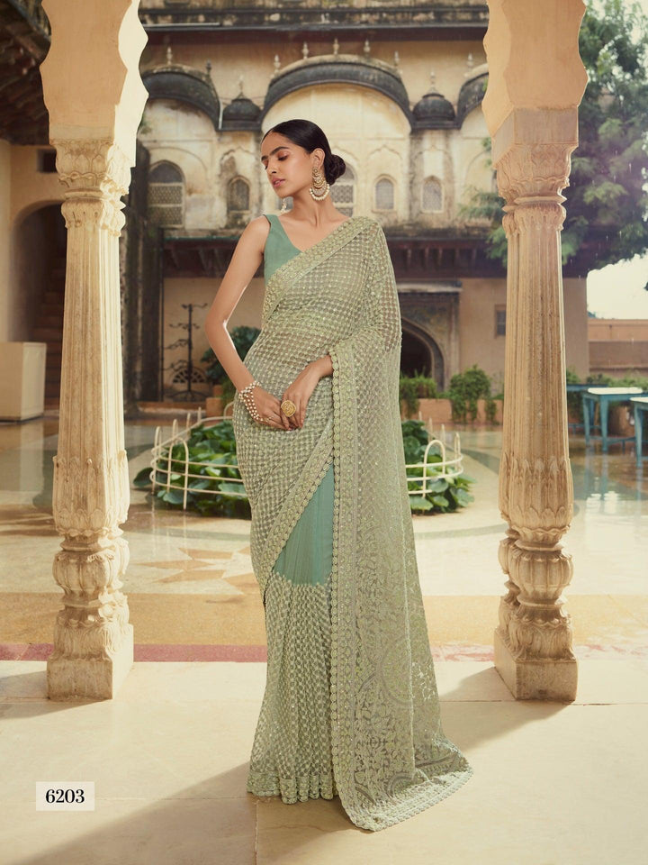 Engagement Special Net Designer Saree - Fashion Nation