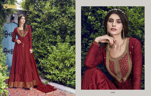 Festive Indo Western Long Gown with Chiffon Jacket for Online Sales by Fashion Nation