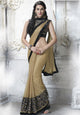 MU8805 Designer Beige Black Moss Georgette Saree - Fashion Nation