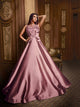 Impressive Indo Western TH89664 Cocktail Wear Rose Pink Silk Net Gown - Fashion Nation