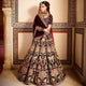 Designer Bridal JNB1 Wedding Wear Maroon Velvet Georgette Lehenga Choli - Fashion Nation