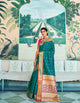 Splendid RK78763 Weaving Sea Green Red Paithani Silk Saree - Fashion Nation