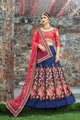 Attractive F1001 Bridal Blue Pink Silk Net Lehenga Choli - Fashion Nation