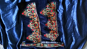 Attractive KD1118 Bollywood Inspired Kareena Kapoor Khan Blue Velvet Silk Anarkali Gown - Fashion Nation