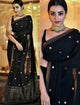 Trisha Celebrity Wear KF3750 Bollywood Inspired Black Georgette Silk Saree - Fashion Nation