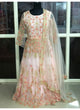 Indo Western KF3795 Bollywood Inspired Pink White Net Long Dress Gown - Fashion Nation