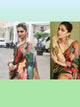 Deepika Padukone KFdeepika Bollywood Inspired Multicoloured Georgette Silk Saree - Fashion Nation