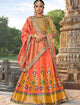 Bridal MAI12003 Wedding Special Peach Golden Banarasi Jacquard Silk Lehenga Choli - Fashion Nation