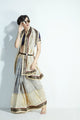 Traditional MIS05 Elegant Grey Cream Handloom Silk Saree - Fashion Nation