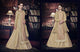 Partywear Indo Western PRM9201 Beige Silk Brocade Jacquard Anarkali with Lehenga - Fashion Nation