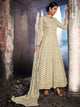 Elegant Cream Georgette Lucknowi Floor Length All Occasion Suit - Fashion Nation