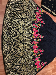 Fabulous SF5171 Bollywood Inspired Black Multicoloured Silk Net Lehenga Choli - Fashion Nation