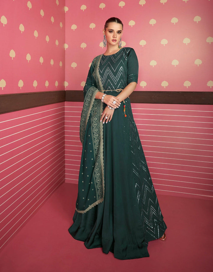 Designer Indo Western Layered Gown - Fashion Nation