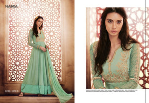 Smart NAK1040B Designer Aqua Green Georgette Silk Floor Length Dress Anarkali - Fashion Nation