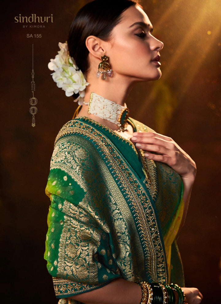 Haldi Wear Bandhej Silk Saree - Fashion Nation