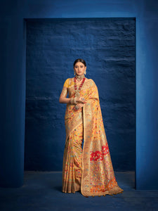 Haldi Wear Kashmiri Woven Saree