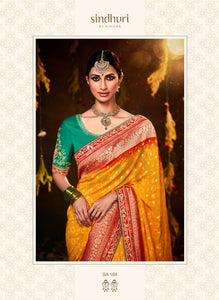 Haldi Wear Festive Bandhej Saree
