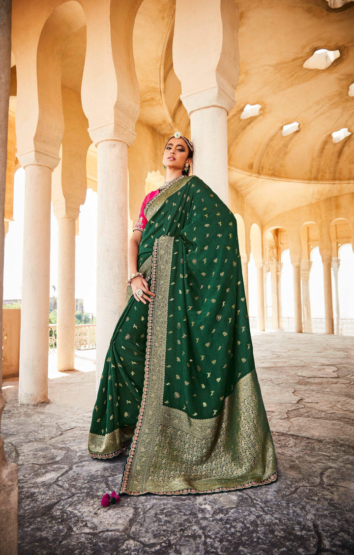 Mehendi Special Festive Silk Saree - Fashion Nation